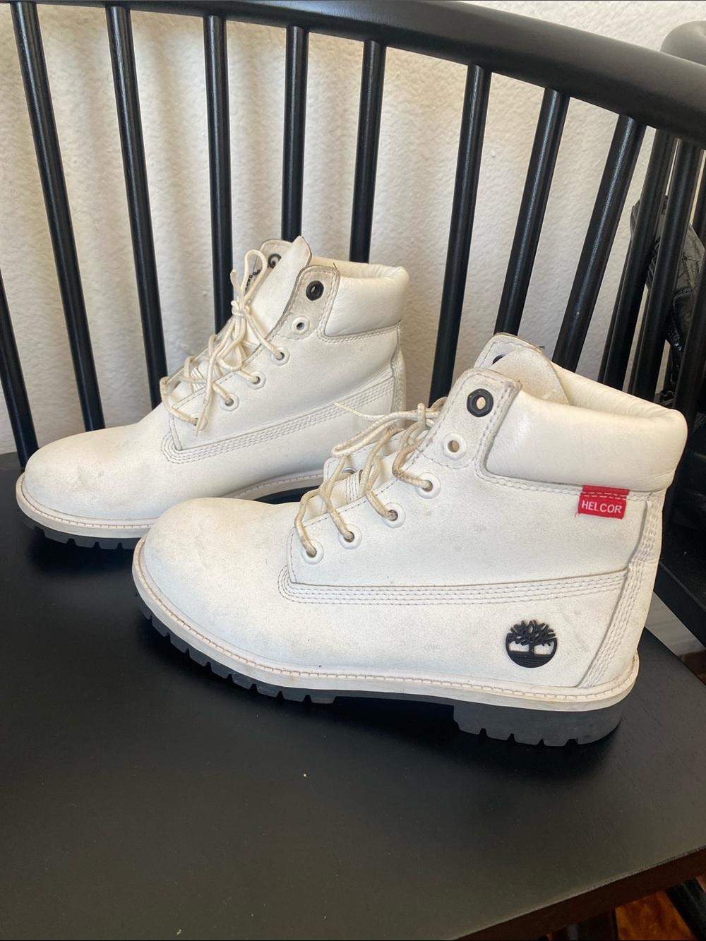 Timberland Kids White Lace-Up Waterproof Boots
